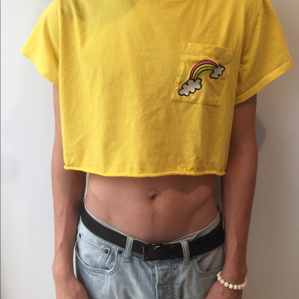 yellow crop top
